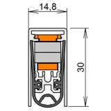 Athmer Schall-Ex® L-15/30 WS Pivot Kapı Giyotin Contası – Teknik Kesit ve Ölçü